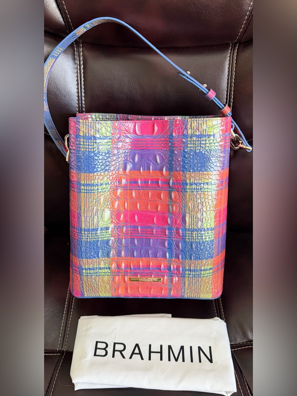 NEW
Brahmin Colorful Croc-Embossed Shoulder Bag - Multicolor - Picture 4 of 16